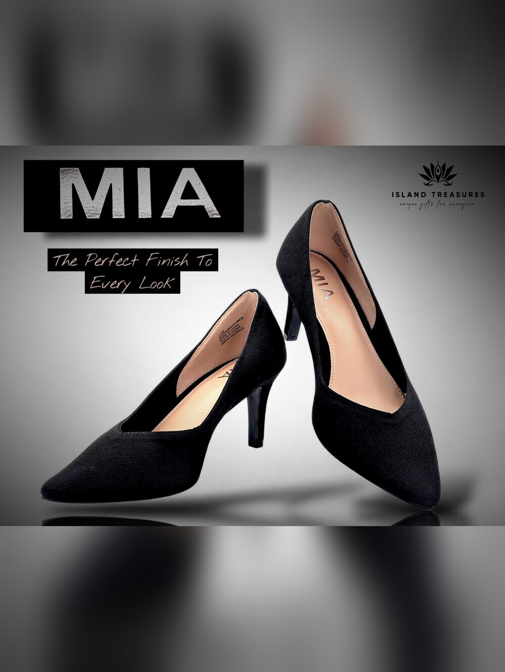 MIA Bianca Sz US 7.5 Women's Black Glove-Like Stretchy Knit Uppers Pointed Toe